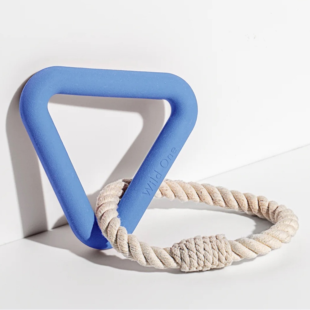 Wild One Blue Triangle Tug Dog Toy Moonstone